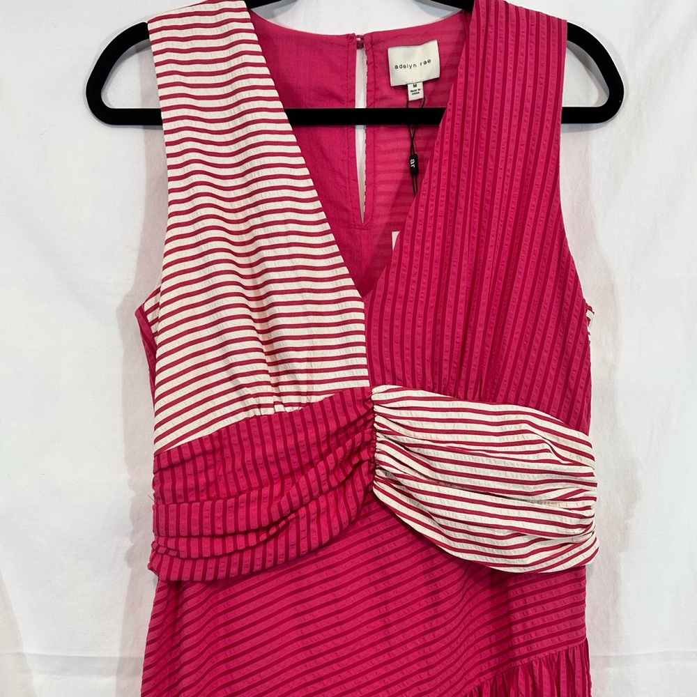 Adelyn Rae Desi Textured Colorblock Striped Dress NWT Size M - Picture 3 of 11